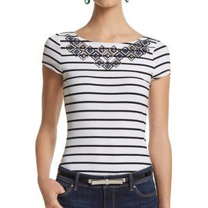 *2 for $25* WHBM Striped Embellished Tee